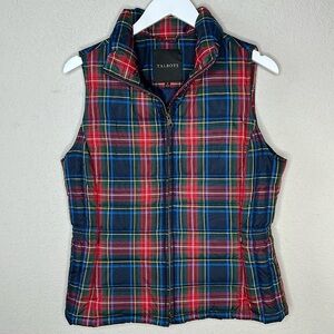 Talbots Plaid Down Filled Puffer Vest Size Medium